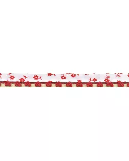 Косая бейка с фестонным краем ш.1,4см (белый с красным) арт. ГЕЛ-8175-1-ГЕЛ0096787