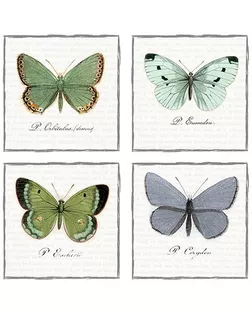 Салфетки трехслойные для декупажа, коллекция "Lunch" Sagen Vintage Design "Большие бабочки" арт. ГЕЛ-21773-1-ГЕЛ0098712