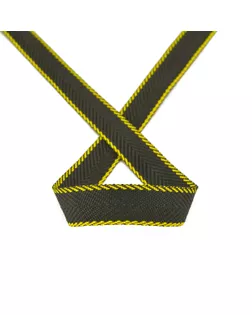 Тесьма ременная (стропа) PEGA ш.2см (черная с желтыми краями) 25м арт. ГЕЛ-8368-1-ГЕЛ0111710