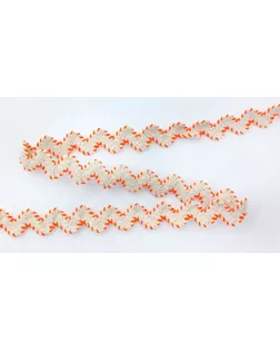 Тесьма-вьюнчик ш.1,5см (льняной небеленый с оранжевой нитью) (25м) арт. ГЕЛ-8684-1-ГЕЛ0114076