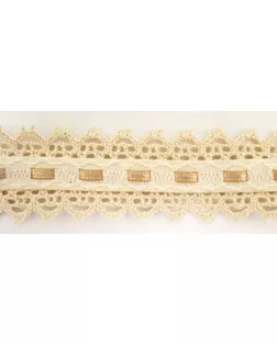 Тесьма декоративная ш.3см, с двойным кружевом и атласной бежевой 30м лентой (бежевый) арт. ГЕЛ-10312-1-ГЕЛ0114071