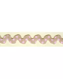 Тесьма-вьюнчик ш.1,5см (бежевый в розовый горошек) (25м) арт. ГЕЛ-11229-1-ГЕЛ0103847