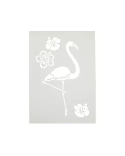 Трафарет "Фламинго и цветы" арт. ГЕЛ-14330-1-ГЕЛ0124454