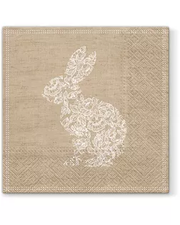 Салфетки трехслойные для декупажа, коллекция "Lunch" PAW Decor Collection "Кролик из кружева" арт. ГЕЛ-15287-1-ГЕЛ0137080