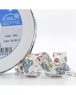 Косая бейка с детским принтом ш.1,8см (молочно-белый с голубым) (в упаковке 25 м.) арт. ГЕЛ-17561-1-ГЕЛ0103816