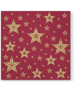 Салфетки трехслойные для декупажа, коллекция "Lunch" PAW Decor Collection "Красивые звезды темно-кр арт. ГЕЛ-19303-1-ГЕЛ0162823