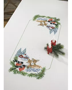 Набор для вышивания скатерти "Косуля в снегу" арт. ГЕЛ-21453-1-ГЕЛ0108852