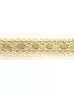 Тесьма декоративная, 20 мм, бежево-серая с двойной кружевной отделкой и лентой (30м) арт. ГЕЛ-21554-1-ГЕЛ0114056