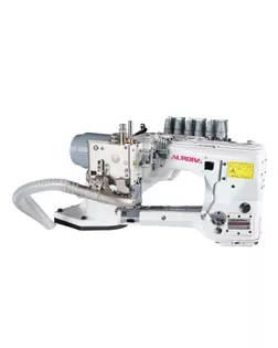 Флэтлок электрического типа с двухсторонней обрезкой края материала AURORA  А-8740-460-02-D-AW2S (прямой привод, автоматический подъем лапки) арт. КНИТ-3864-1-КНИТ00919304