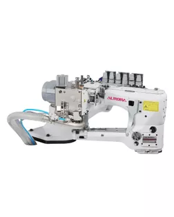 Флэтлок пневматического типа с двухсторонней обрезкой края материала AURORA  А-8740-460-02-D-UTL-AW1S  (прямой привод, автоматический подъем лапки и обрезка нити) арт. КНИТ-3865-1-КНИТ00919308