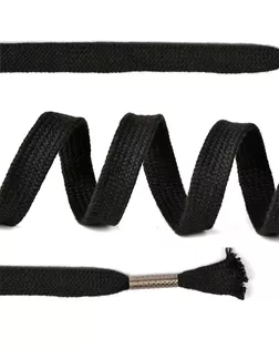 Шнурки TBY плоские 12мм длина 130 см цв.черный уп.10 шт арт. МГ-113450-1-МГ1004085