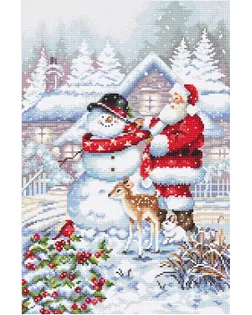 Набор для вышивания LETI Снеговик и Санта 33х22 см арт. МГ-113463-1-МГ1004207