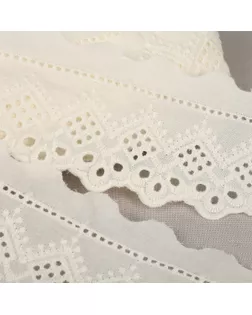 Кружево шитье хлопок KRUZHEVO шир.6мм цв.F102 молочный, уп.13,71м арт. МГ-120606-1-МГ1008469