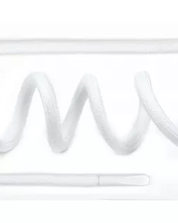 Шнурки круглые полиэфир 4 мм цв.белый F101 7290-0043, длина 100 см, упак. 50 шт арт. МГ-122873-1-МГ1008488