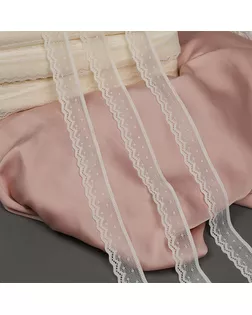 Кружево-стрейч KRUZHEVO шир.25мм цв.F102 молочный уп.50м арт. МГ-118733-1-МГ1008513