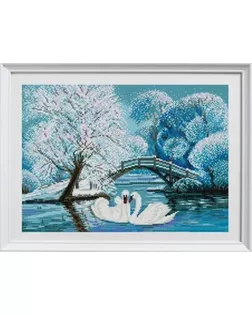 Рисунок на ткани (Бисер) КОНЁК Зимние лебеди 29х39 см арт. МГ-134497-1-МГ1012298