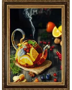 Рисунок на ткани (Бисер) КОНЁК Ароматное утро 29х39 см арт. МГ-134498-1-МГ1012304