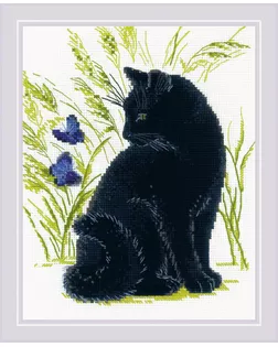 Набор для вышивания РИОЛИС Черный кот 24х30 см арт. МГ-113627-1-МГ1014283