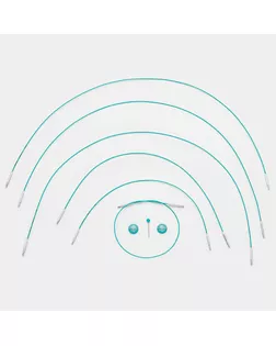 36611 Knit Pro Тросик Mindful (заглушки 2шт, кабельный ключик), длина 20см, нержавеющая сталь с нейлоновым покрытием, бирюзовый арт. МГ-122290-1-МГ1031013