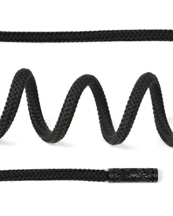 Шнурки TBY круглые 6мм длина 130 см цв.черный уп.10шт арт. МГ-125202-1-МГ1040155