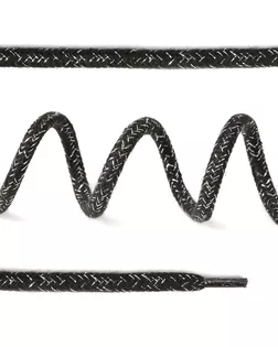 Шнурки TBY круглые 5мм длина 130 см черный/серебро уп.10шт арт. МГ-125026-1-МГ1040633