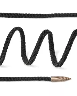 Шнурки TBY круглые 5мм длина 130 см цв.черный уп.10шт арт. МГ-124977-1-МГ1040636