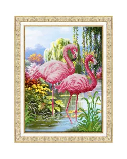 Набор для вышивания бисером ПАУТИНКА Фламинго 28х38 см арт. МГ-14230-1-МГ0152277