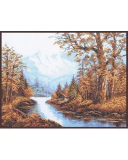 Набор для вышивания ПАЛИТРА Пейзаж с горами 36х27 см арт. МГ-16635-1-МГ0163064