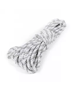 Шнур витой мебельный 10мм цв.белый+серебро 6474, уп.10м арт. МГ-133887-1-МГ1689221