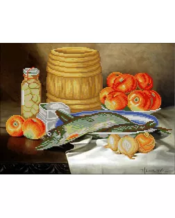 Рисунок на ткани КОНЁК Натюрморт со щукой 30х40 см арт. МГ-133476-1-МГ1691687