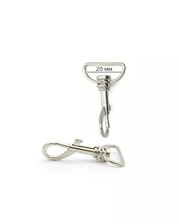 Карабин металл TBY-AX04.1 внутр. размер 20мм цв. никель уп. 10шт арт. МГ-133941-1-МГ1692161