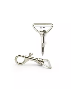 Карабин металл TBY-AX04.2 внутр. размер 25мм цв. никель уп. 10шт арт. МГ-133942-1-МГ1692163