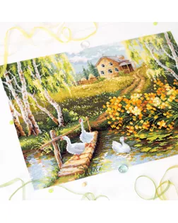 Набор для вышивания ЧУДЕСНАЯ ИГЛА Деревенский пруд 40х31см арт. МГ-133601-1-МГ1692368