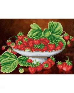 Рисунок на ткани КОНЁК Ваза с клубникой 30х40 см арт. МГ-133631-1-МГ1692977