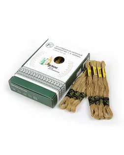 Нитки мулине цв.5200 бл.оливковый 24х8м С-Пб арт. МГ-134019-1-МГ1698373