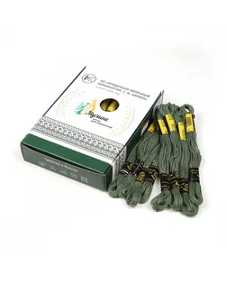 Нитки мулине цв.3702 зеленый 24х8м С-Пб арт. МГ-134046-1-МГ1700259