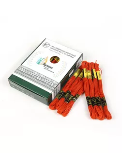 Нитки мулине цв.7410 т.оранжевый 24х8м С-Пб арт. МГ-134134-1-МГ1701371