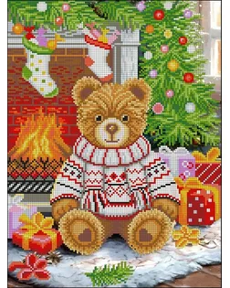 Рисунок на ткани КОНЁК Новогодний мишка 30х40 см арт. МГ-134571-1-МГ1710113