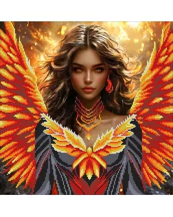 Рисунок на ткани КОНЁК Девушка - Феникс 40х40 см арт. МГ-134573-1-МГ1710117