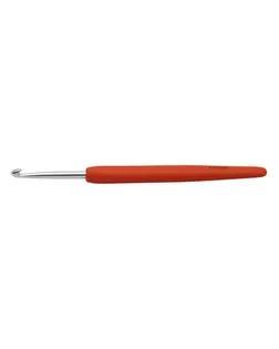 Крючок для вязания с эргономичной ручкой Knit Pro 30909 Waves 4мм, алюминий, серебристый/мандарин арт. МГ-18360-1-МГ0174031
