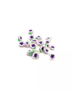 Бусины глиняные MAGIC HOBBY 10мм, in Ø1 мм, уп.20шт цв.белый/фиолетовый/зеленый арт. МГ-123646-1-МГ0187754