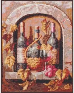 Набор для вышивания ПАЛИТРА Натюрморт с вином 26х32 см арт. МГ-34242-1-МГ0250871