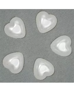 Полужемчужины перламутр в форме Сердца 14х14 мм цв.41 белый уп.500г (900шт) упак (1 упак) арт. МГ-130126-1-МГ0252409