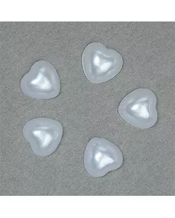 Полужемчужины перламутр в форме Сердца 8х8 мм цв.41 белый уп.500г (4600шт) упак (1 упак) арт. МГ-130128-1-МГ0252412