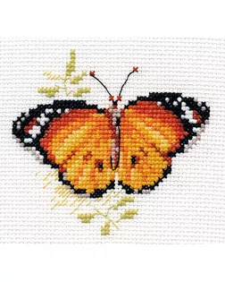 Набор для вышивания АЛИСА Яркие бабочки. Оранжевая 9х8 см арт. МГ-37460-1-МГ0325023