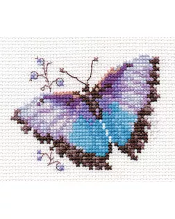 Набор для вышивания АЛИСА Яркие бабочки. Голубая 8х6 см арт. МГ-37461-1-МГ0325024