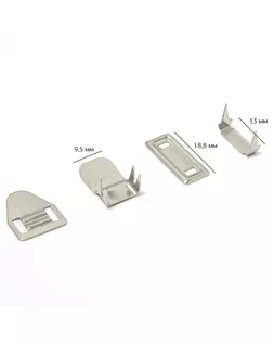 Брючные крючки 4 шипа ТВ-TH-01 18,8х9,5мм цв. никель уп. 144шт арт. МГ-123925-1-МГ0342969