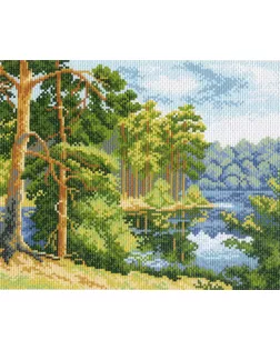 Рисунок на канве МАТРЕНИН ПОСАД - 0604-1 Озеро в лесу арт. МГ-38839-1-МГ0362019