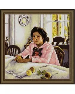 Рисунок на ткани (Бисер) КОНЁК Девочка с персиками 40х40 см арт. МГ-48086-1-МГ0595387