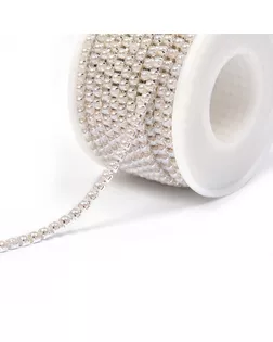 Цепь с жемчугом цв.WHITE/SILVER, 3 мм, уп.10 м арт. МГ-116287-1-МГ0827366
